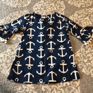 Anchor print swim cover up